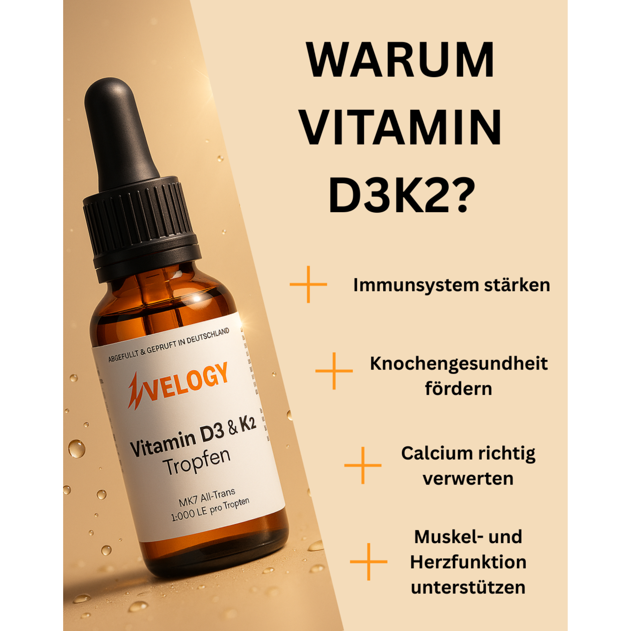 Vitamin D3K2 - 1.700 Tropfen
