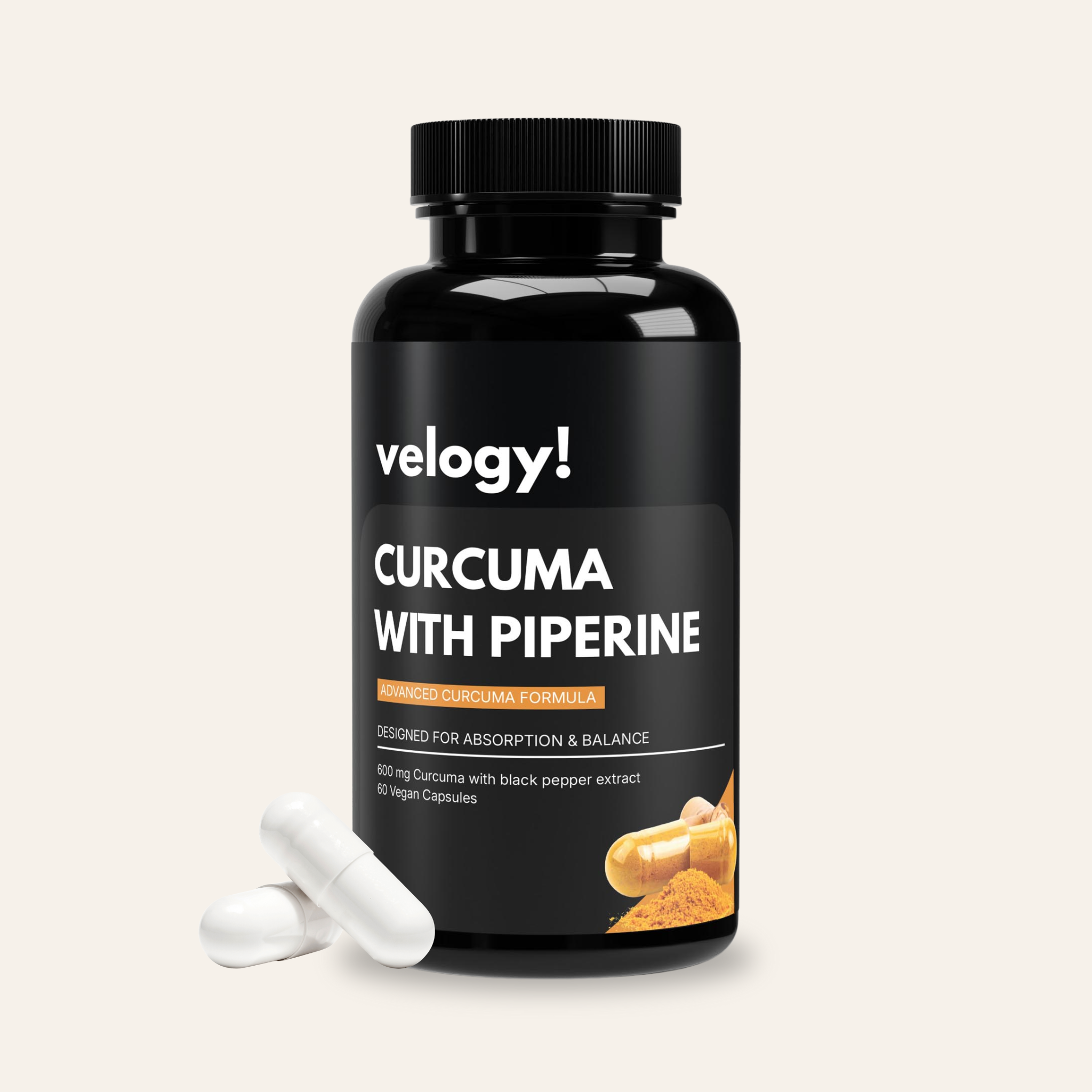 Turmeric + Piperine - 60 Capsules