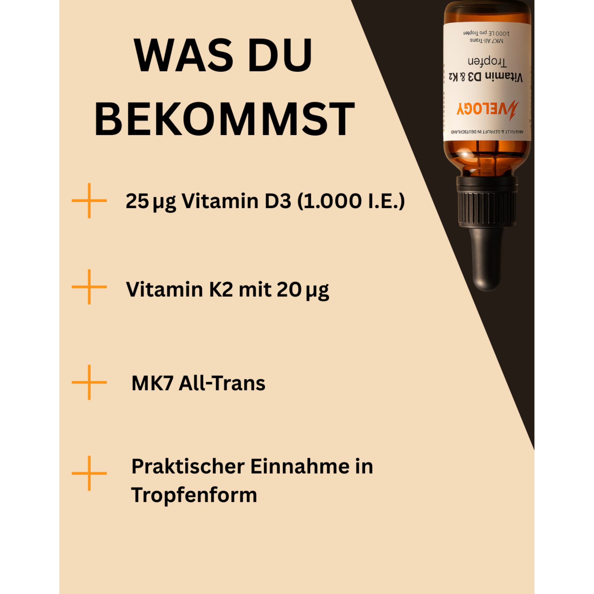 Vitamin D3K2 - 1.700 Tropfen