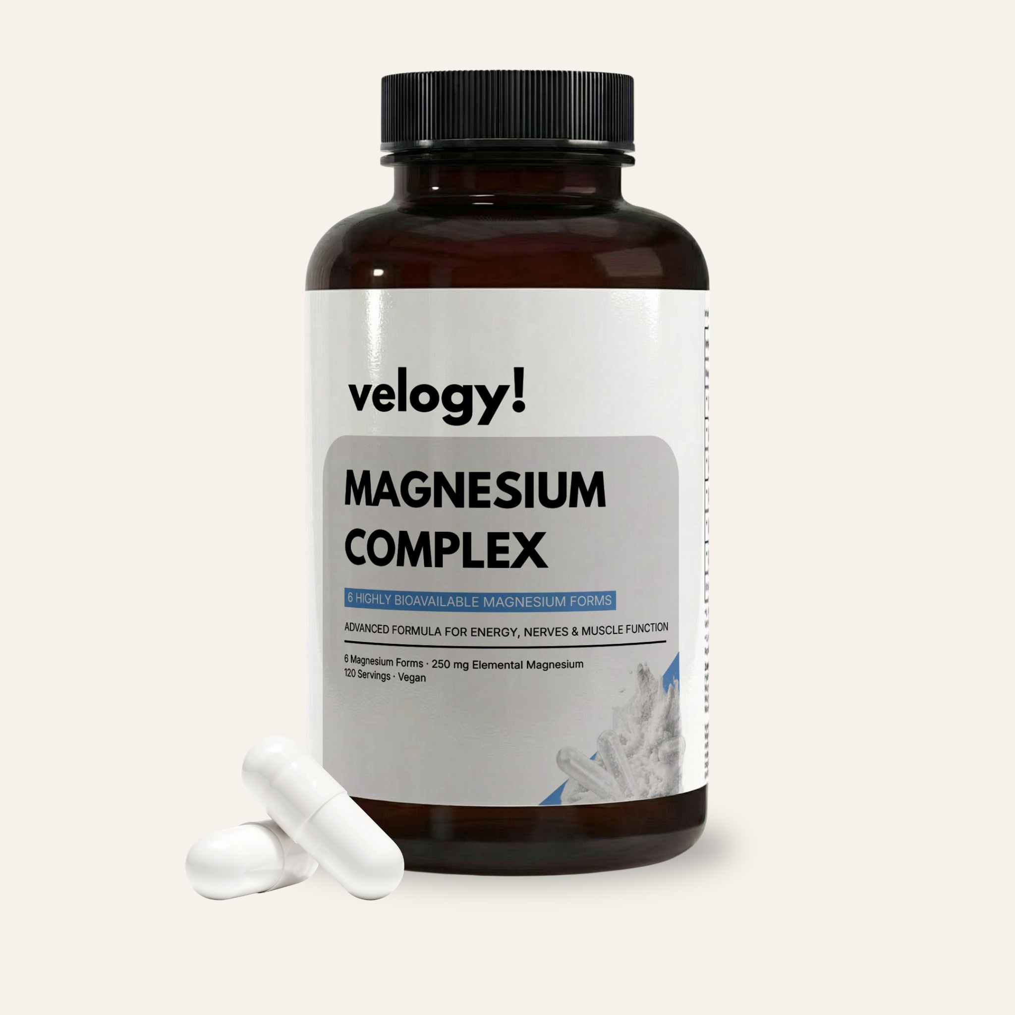 Magnesium 6x Komplex + B6 - 120 vegane Kapseln
