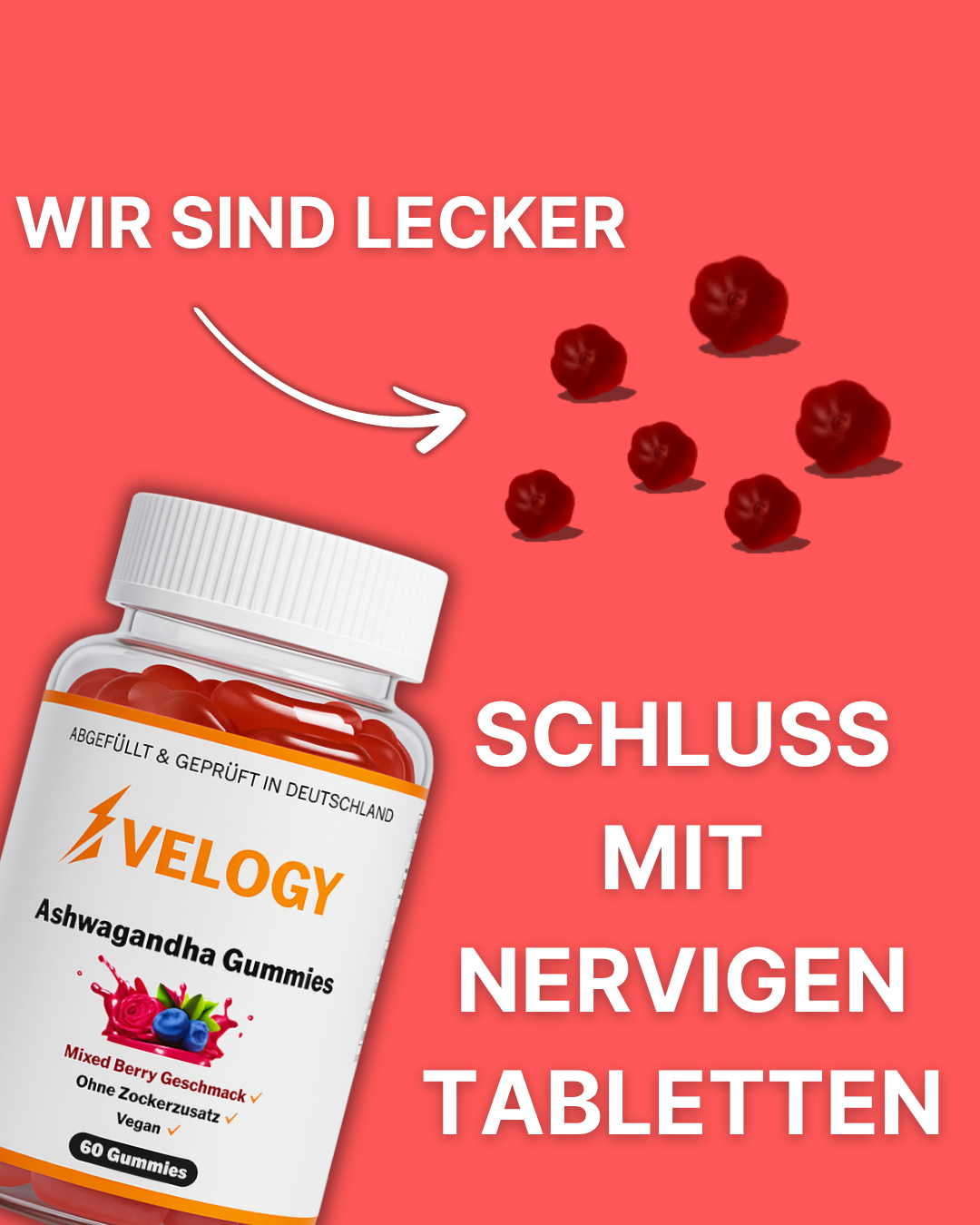 Ashwagandha Gummies + B6: 60 Stk