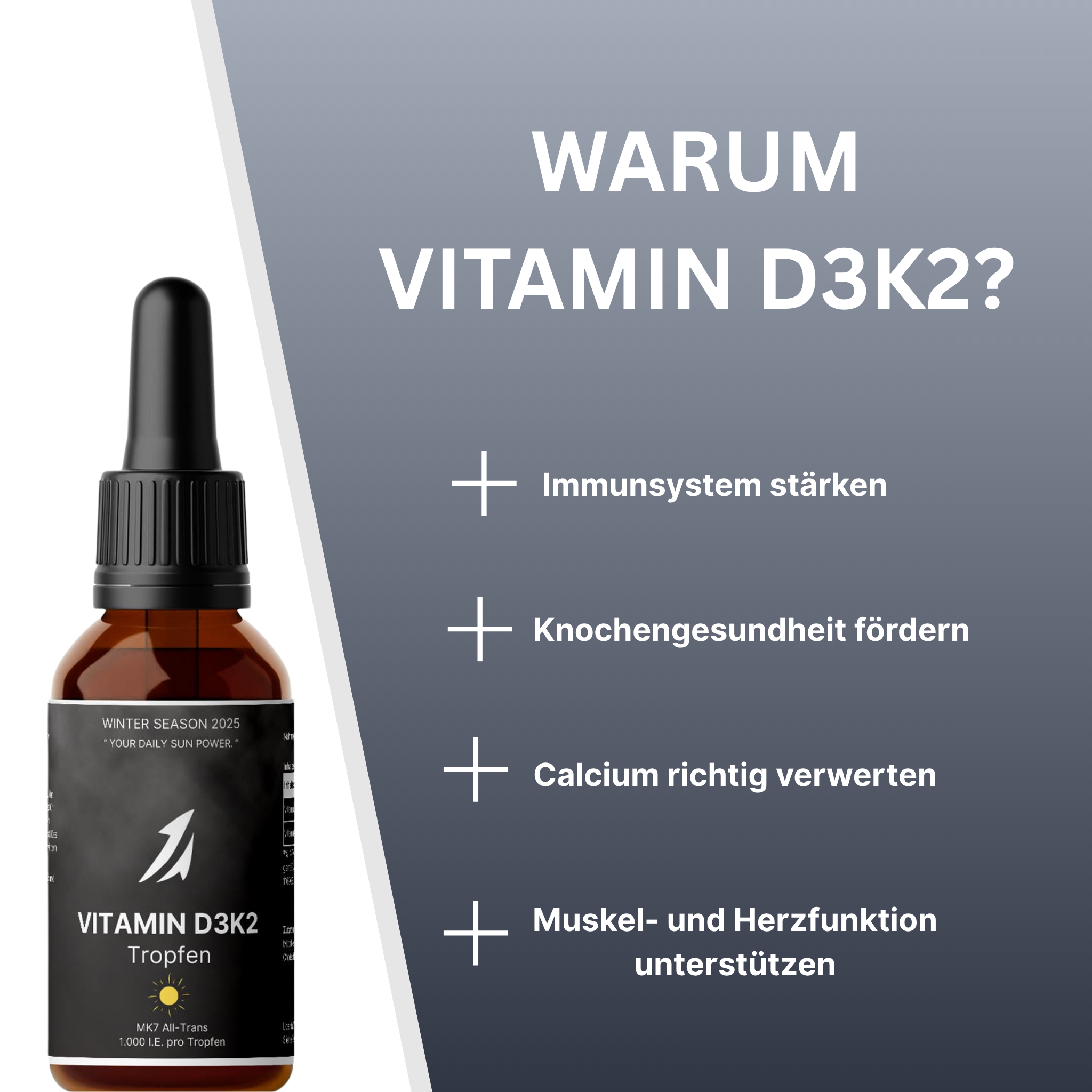 Vitamin D3K2 - 1.700 Tropfen