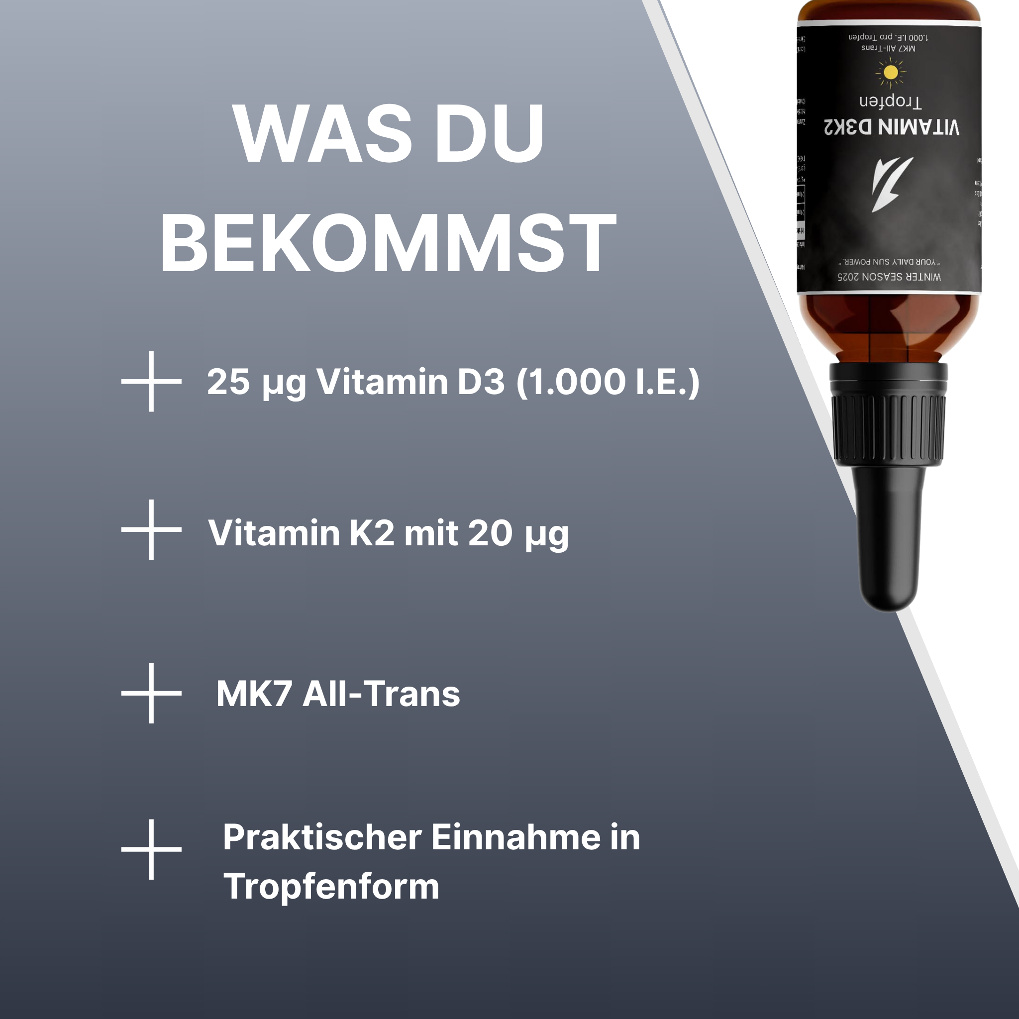 Vitamin D3K2 - 1.700 Tropfen